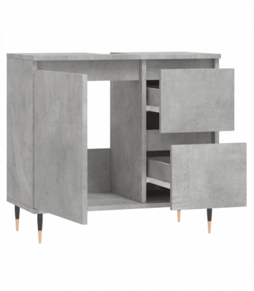 vidaXL Bathroom Cabinet Concrete Grey 65x33x60 cm Engineered Wood