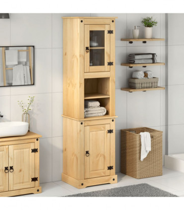 vidaXL Bathroom Cabinet Corona 50x40x185 cm Solid Wood Pine