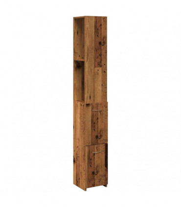 vidaXL Bathroom Cabinet Old Wood 25x25x170 cm Engineered Wood
