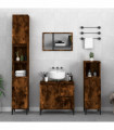 vidaXL Bathroom Cabinet Smoked Oak 30x30x100 cm Engineered Wood