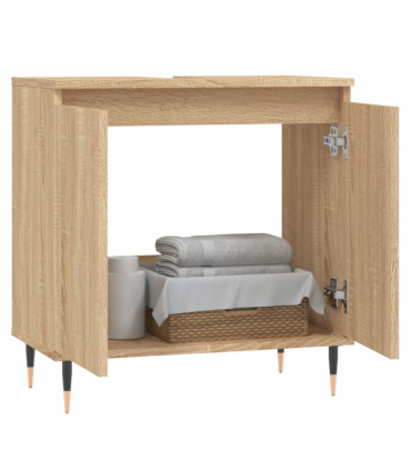 vidaXL Bathroom Cabinet Sonoma Oak 58x33x60 cm Engineered Wood