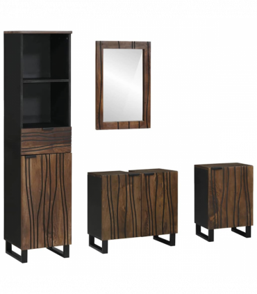 vidaXL Bathroom Furniture Set with Drawer 4 pcs White 38 x 33 x 160 cm