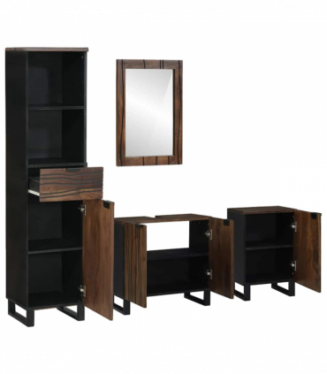 vidaXL Bathroom Furniture Set with Drawer 4 pcs White 38 x 33 x 160 cm