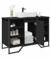 vidaXL Bathroom Sink Cabinet Black 91x35x60 cm Engineered Wood