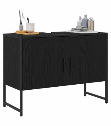 vidaXL Bathroom Sink Cabinet Black oak 80 x 30 x 60 cm Engineered Wood