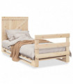 vidaXL Bed Frame with Headboard 90x200 cm Solid Wood Pine