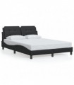 vidaXL Bed Frame with Headboard Black 140x200 cm Faux Leather