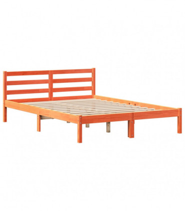 vidaXL Bookcase Bed without Mattress Wax Brown 135x190 cm Double Solid Wood Pine