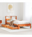 vidaXL Bookcase Bed without Mattress Wax Brown 75x190 cm Small Single Solid Wood Pine