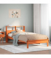 vidaXL Bookcase Bed without Mattress Wax Brown 90x190 cm Single Solid Wood Pine