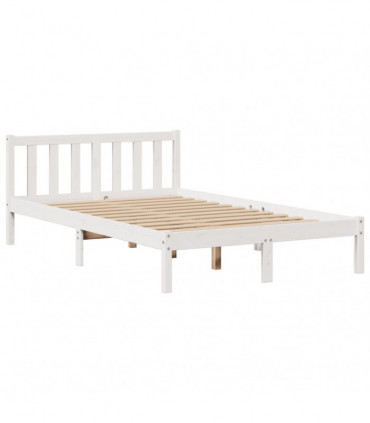 vidaXL Bookcase Bed without Mattress White 135x190 cm Double Solid Wood Pine