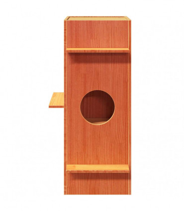 vidaXL Cat House Wax Brown 43x43x90 cm Solid Wood Pine