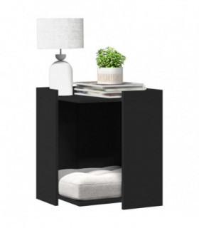 vidaXL Cat Litter Box Enclosure Black 42x42x51 cm Engineered Wood