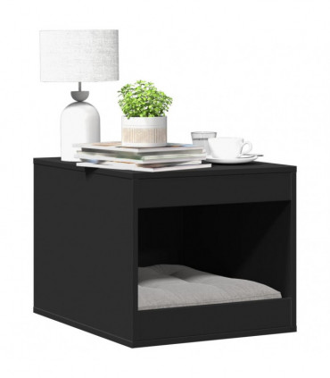 vidaXL Cat Litter Box Enclosure Black 47x59x42 cm Engineered Wood