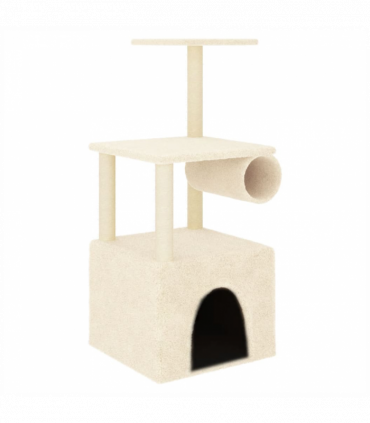 vidaXL Cat Tree with Sisal Scratching Posts Cream 109.5 cm