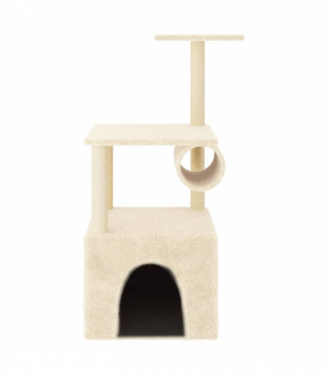 vidaXL Cat Tree with Sisal Scratching Posts Cream 109.5 cm