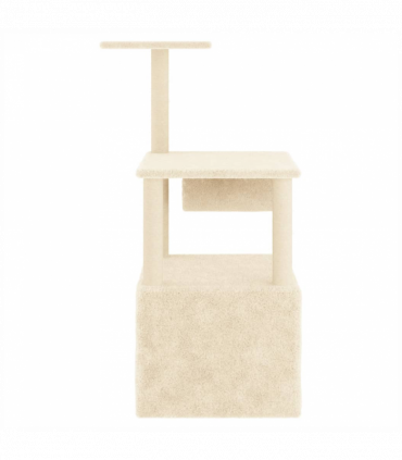 vidaXL Cat Tree with Sisal Scratching Posts Cream 109.5 cm