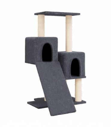 vidaXL Cat Tree with Sisal Scratching Posts Dark Grey 82 cm