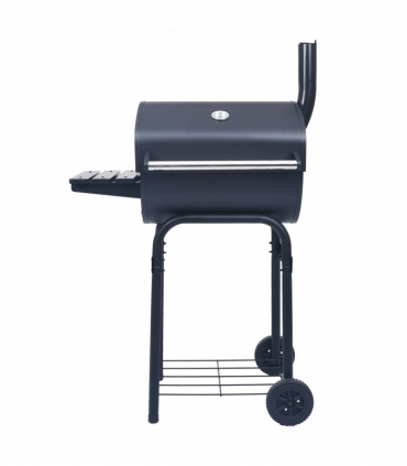 vidaXL Charcoal BBQ Grill Smoker with Bottom Shelf Black