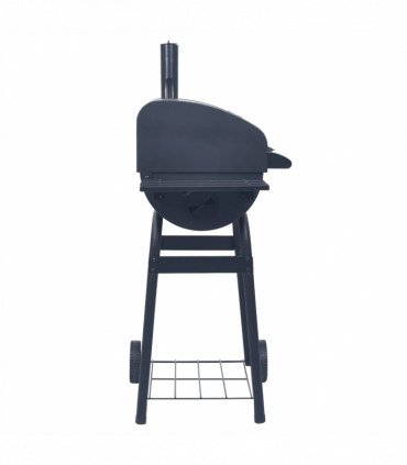 vidaXL Charcoal BBQ Grill Smoker with Bottom Shelf Black