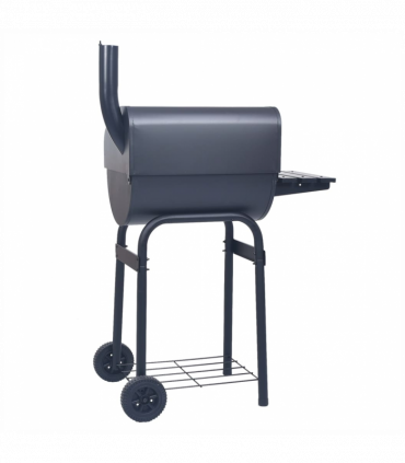 vidaXL Charcoal BBQ Grill Smoker with Bottom Shelf Black