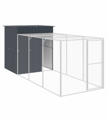 vidaXL Chicken Cage with Run Anthracite 165x455x181 cm Galvanised Steel