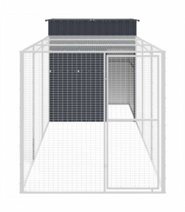 vidaXL Chicken Cage with Run Anthracite 165x455x181 cm Galvanised Steel