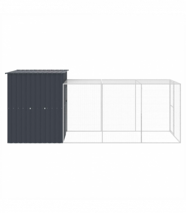 vidaXL Chicken Cage with Run Anthracite 165x455x181 cm Galvanised Steel