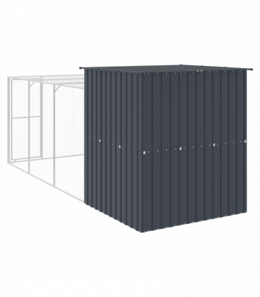 vidaXL Chicken Cage with Run Anthracite 165x455x181 cm Galvanised Steel