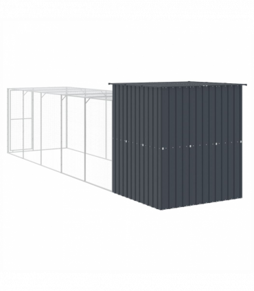 vidaXL Chicken Cage with Run Anthracite 165x659x181 cm Galvanised Steel