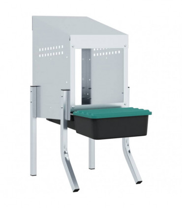 vidaXL Chicken Nesting Box 1 Compartment with Legs Galvanised Steel