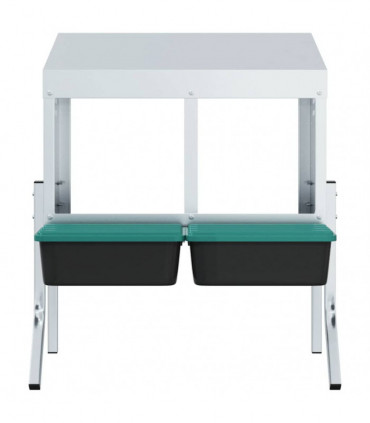 vidaXL Chicken Nesting Box 2 Compartments with Legs Galvanised Steel