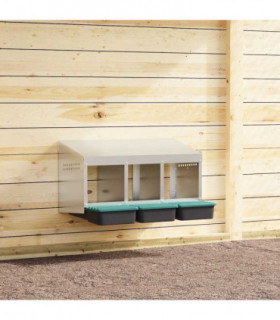 vidaXL Chicken Nesting Box 3 Compartments Wall-Mounted Galvanised Steel
