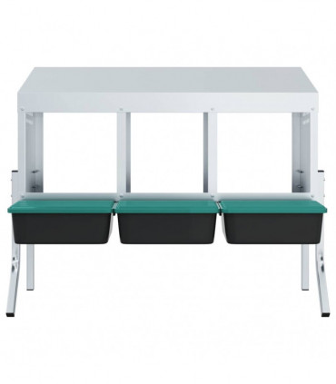 vidaXL Chicken Nesting Box 3 Compartments with Legs Galvanised Steel