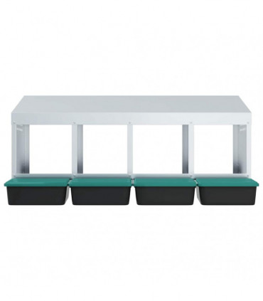 vidaXL Chicken Nesting Box 4 Compartments Wall-Mounted Galvanised Steel