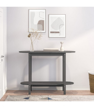vidaXL Console Table Grey 110x40x80 cm Solid Wood Pine