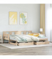 vidaXL Daybed with Trundle and Drawers without Mattress 80x200 cm