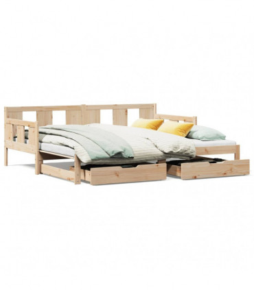 vidaXL Daybed with Trundle and Drawers without Mattress 80x200 cm