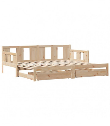 vidaXL Daybed with Trundle and Drawers without Mattress 80x200 cm