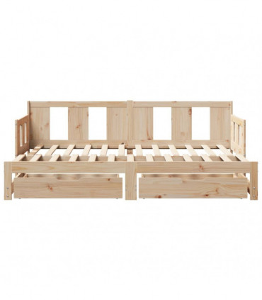 vidaXL Daybed with Trundle and Drawers without Mattress 80x200 cm