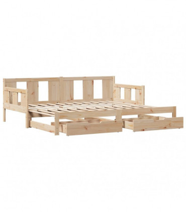 vidaXL Daybed with Trundle and Drawers without Mattress 80x200 cm