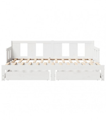vidaXL Daybed with Trundle and Drawers without Mattress White 80x200 cm