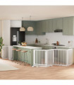 vidaXL Dog Gate with Door Foldable 12 Panels White 960 cm Poplar Wood