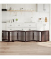 vidaXL Dog Gate with Door Foldable 6 Panels Brown 300 cm Poplar Wood