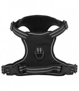 vidaXL Dog Harness with Lead & Collar Adjustable Black M
