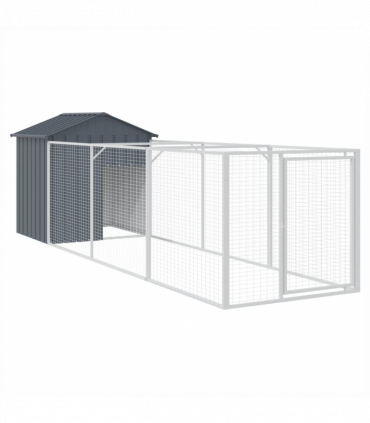 vidaXL Dog House with Roof Anthracite 117x405x123 cm Galvanised Steel