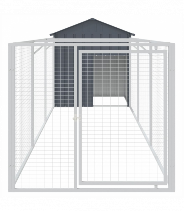 vidaXL Dog House with Roof Anthracite 117x405x123 cm Galvanised Steel
