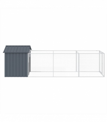 vidaXL Dog House with Roof Anthracite 117x405x123 cm Galvanised Steel