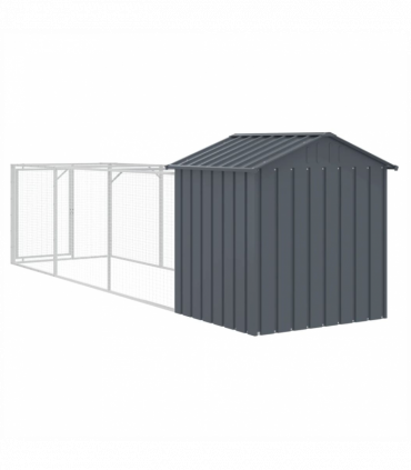 vidaXL Dog House with Roof Anthracite 117x405x123 cm Galvanised Steel