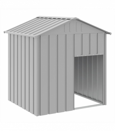 vidaXL Dog House with Roof Light Grey 117x103x123 cm Galvanised Steel